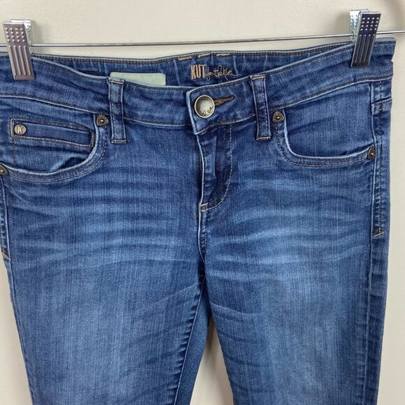 KUT from the Kloth Diana Skinny Jeans Mid Rise Size 2 Pockets Blue Denim Minimal - Picture 6 of 16